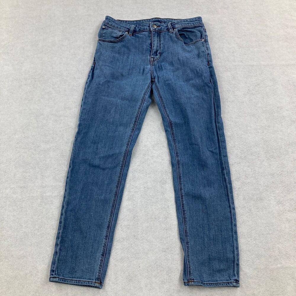 ASOS Women's Blue Denim Jeans W32 L30 Regular Fit Straight Leg Zip Fly